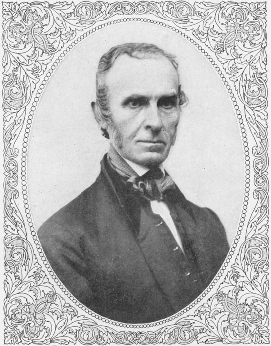 Engraved-style portrait of the poet John Greenleaf Whittier as a bearded middle-aged man