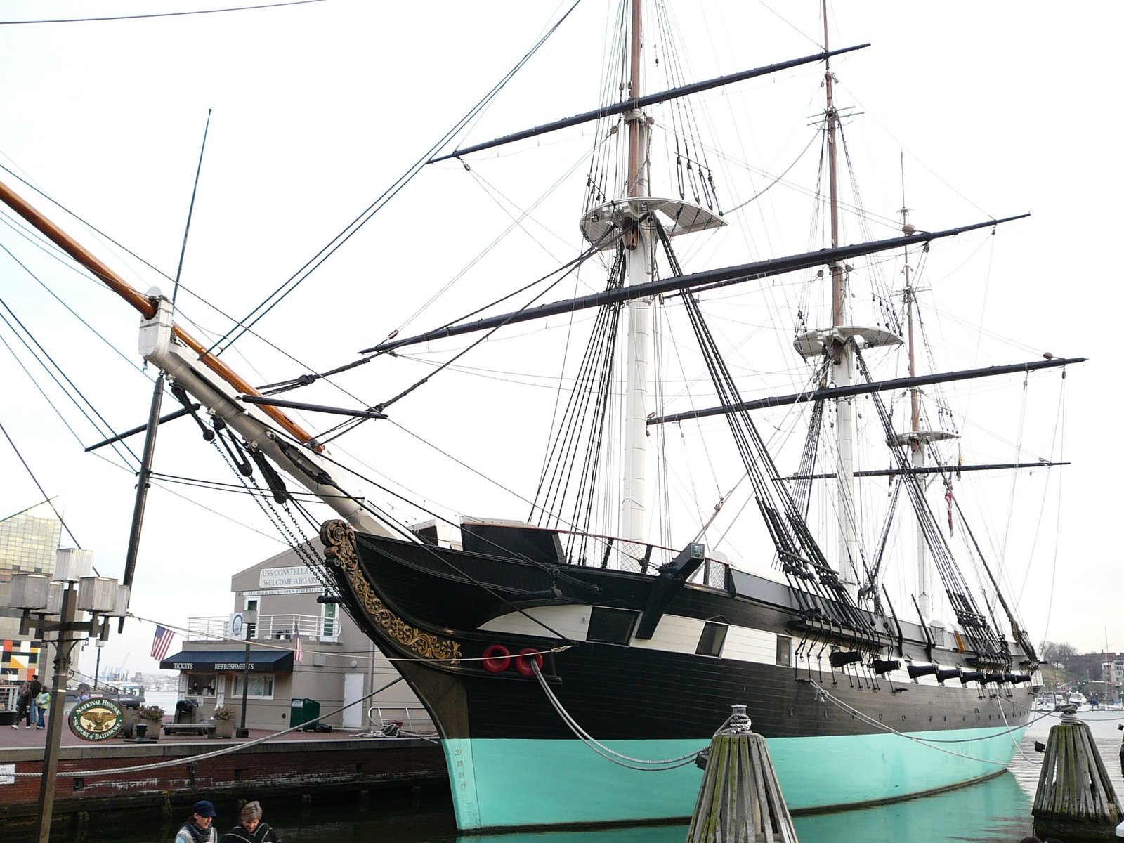 Bow and figurehead of USS Constellation in Baltimore