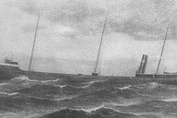 Painting of the steel steamer W.H. Gilcher under way
