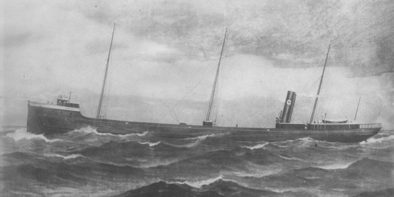 Painting of the steel steamer W.H. Gilcher under way